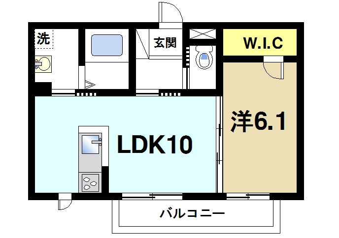 シャーメゾン七条の間取り|リビングが広く風通しの良い間取りです