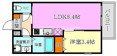 ジーメゾン須磨エディエンの間取り