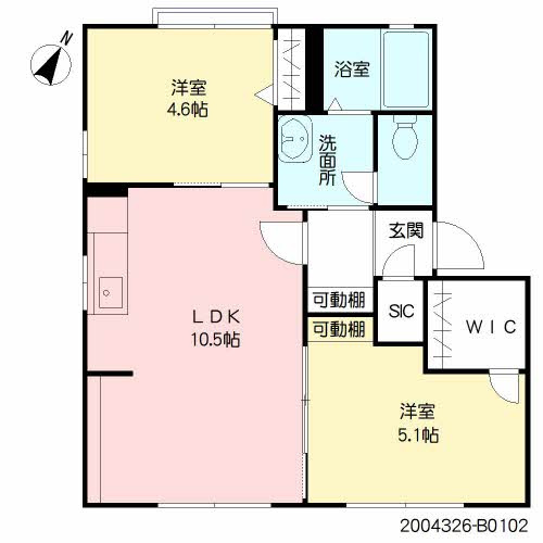 グリーンコーポ島の内　B棟の間取り