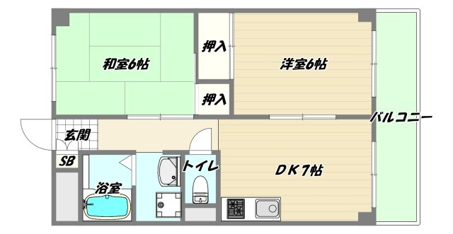 大阪市東淀川区豊新１丁目の賃貸マンションの間取り