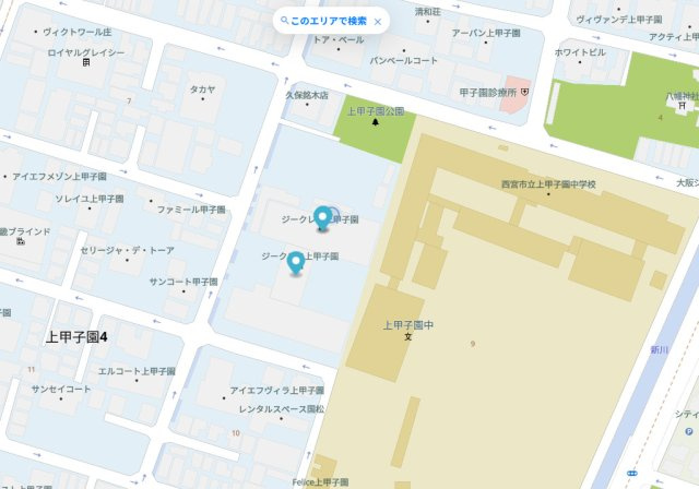 ジークレフ上甲子園の地図