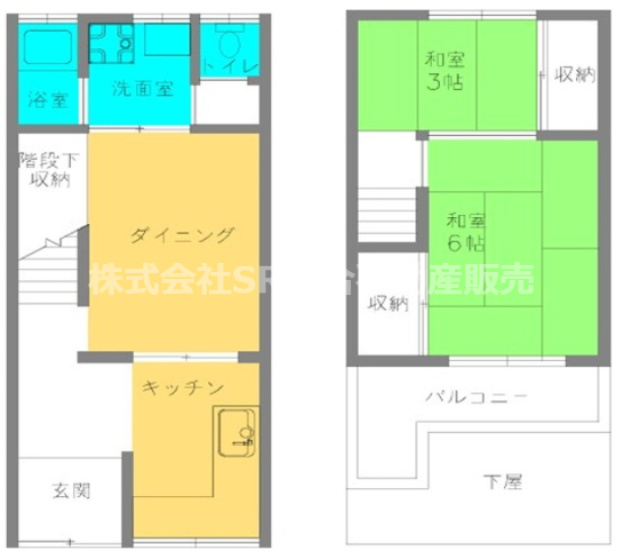 稲葉1丁目中古テラスハウスの間取り|内装リフォーム歴有♪