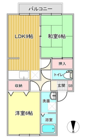 ハイカムール八橋の間取り