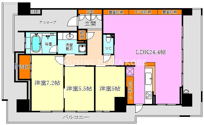 プラウドシティ神戸名谷の間取り