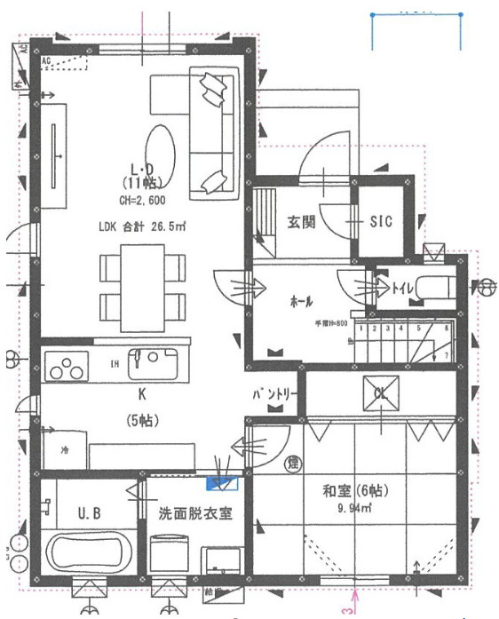 八戸市大字売市字鴨ヶ池31-7の間取り