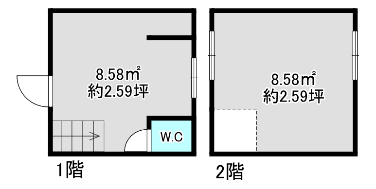 裏天神1号店の間取り
