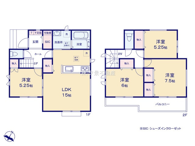 《仲介手数料無料》見沼区大字東宮下654-68新築一戸建てハートフルタウンの間取り