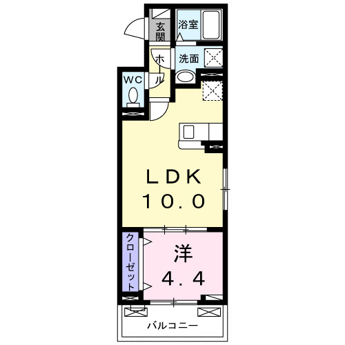サイド　ライス　フィールドⅡの間取り|リビングと洋室を分けて快適に生活できる1LDK♪