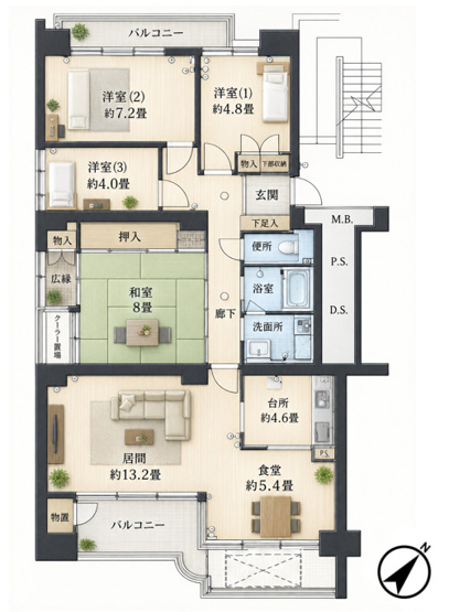 【間取り】 | 大倉山ハイム6号棟　ペット飼育可/大倉山駅10分