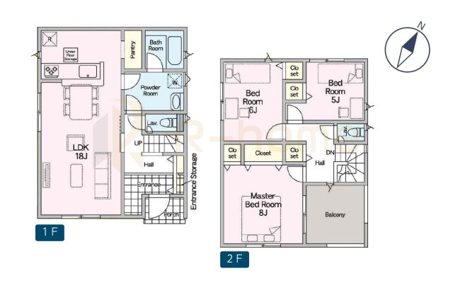 常総市新石下第11　新築戸建て　1号棟の間取り|3LDK＋パントリー、土地面積169.78m2、建物面積93.15m2