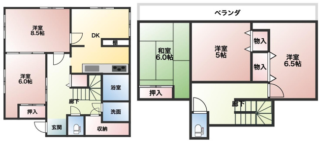 【間取り】 | 鶴ヶ島市藤金　中古戸建