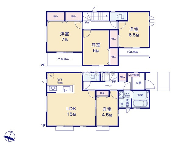 《仲介手数料無料》桜区町谷１丁目21-19新築一戸建てハートフルタウンの間取り