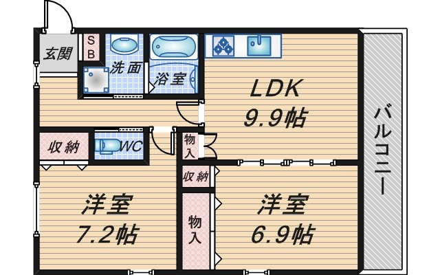 NLC豊中グリーンプレイスの間取り
