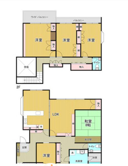 【間取り】 | 甲府市北新2丁目 中古戸建 広々5LDK 90坪角地 | 建物面積178.07m2　５LDK