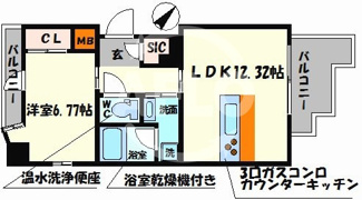【間取り】 | SHUNKI江戸堀 | SHUNKI江戸堀（シュンキ江戸堀）　開放感のある間取り