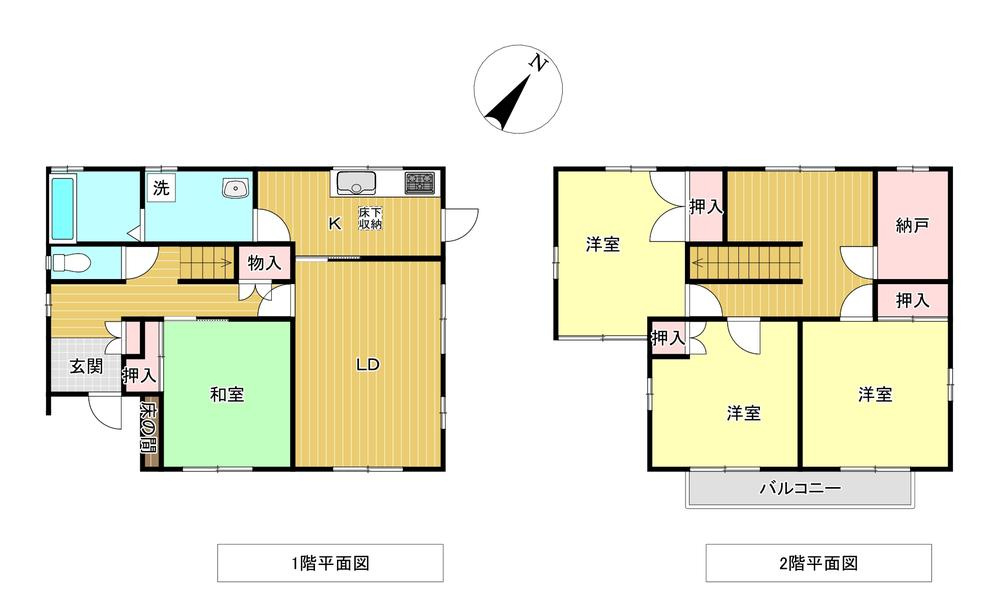 小山市横倉新田　中古戸建の間取り