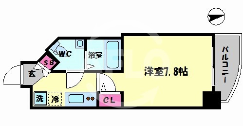 ラシュレエグゼ難波南の間取り|ラシュレエグゼ難波南　開放感ある間取