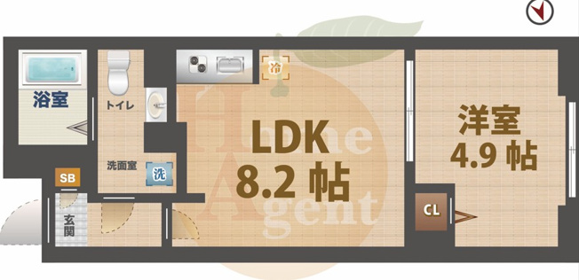 【間取り】 | SOLASIA residence荻窪 | 1LDKのお部屋です。