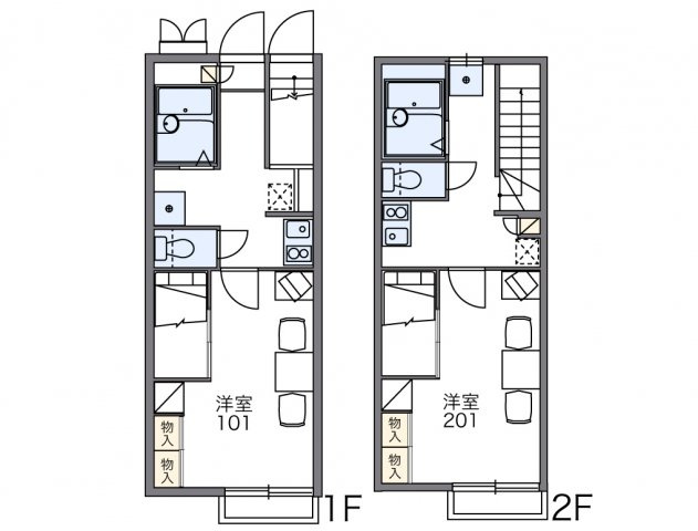 レオパレスハーヴェスト湖北の間取り|画像2