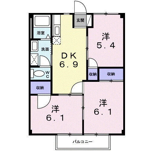 ニューシティ志げＢの間取り|間取図