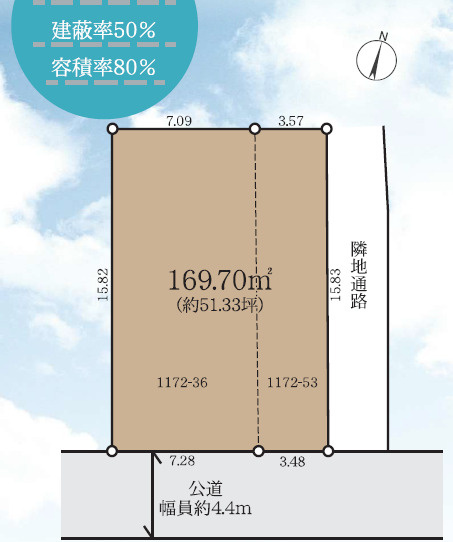 青葉区市ケ尾町の区画図