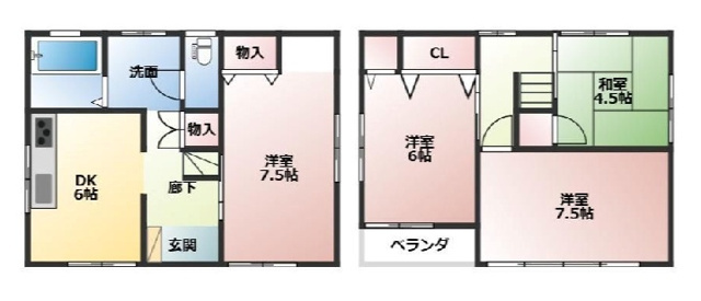 和歌山市紀三井寺・中古戸建・54827の間取り