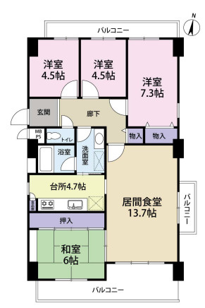 日商岩井芦屋ガーデンヒルズの間取り