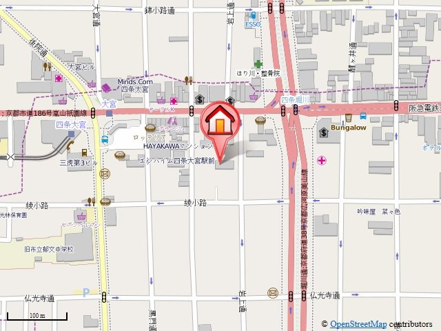 ヴィヴァーチェ四条大宮の地図