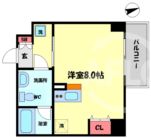 ラナップスクエア南森町ＮＥＸＴＳＴＡＧＥの間取り|ラナップスクエア南森町ＮＥＸＴＳＴＡＧＥ　開放感のある間取り