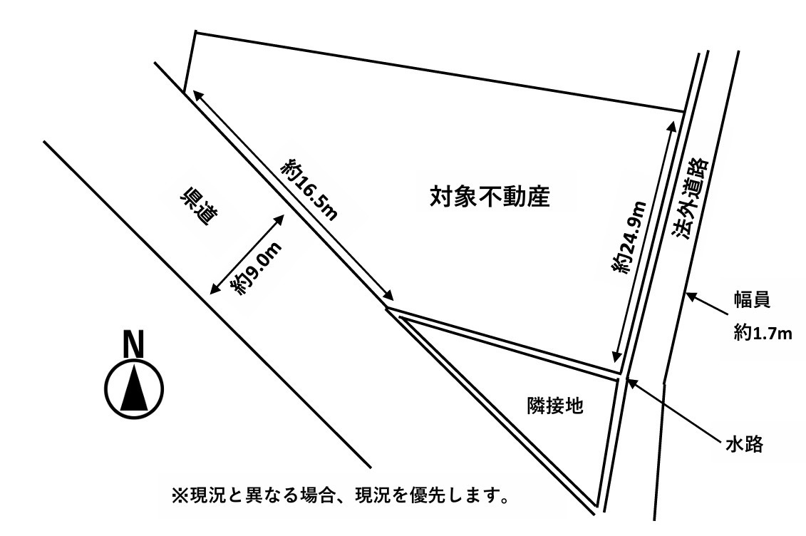 三木町池戸　土地の土地図