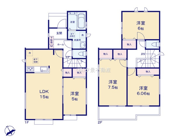 《仲介手数料無料》桜区大字大久保領家180-1新築一戸建てハートフルタウンの間取り