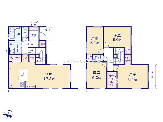 【間取り】 | 名古屋市港区十一屋３丁目98『仲介料無料』新築戸建て | 4号棟
