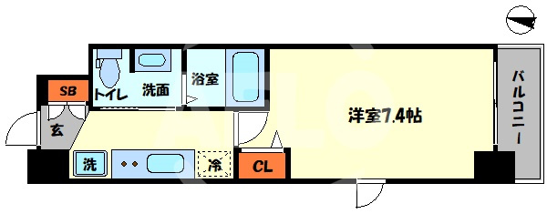 TLRレジデンス本町WESTの間取り|Park Hana Honmachi WEST　開放感ある間取り