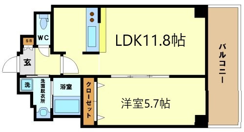 アコーツ千代崎の間取り|アコーツ千代崎　開放感ある間取り