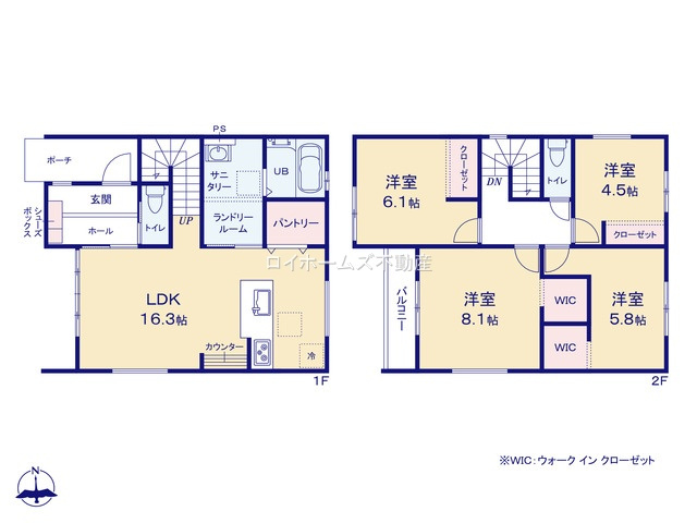 【間取り】 | 名古屋市港区中川本町６丁目1-55『仲介料無料』新築戸建て | 1号棟