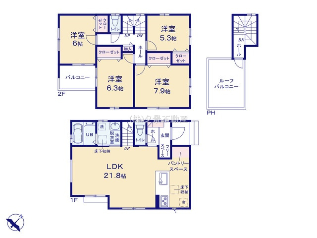 《仲介手数料無料》緑区大字中尾2336-40新築一戸建ての間取り