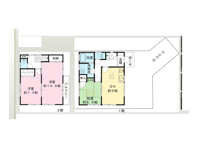 【間取り】 | 長谷中古戸建 | 3つの居室とゆとりあるLDKを備えた3LDKの中古戸建。家族が集まるリビングと個室のバランスがよい間取りです。木のぬくもりを感じるリビングで、家族の絆を深める温かな暮らしを。ぜひ現地でご覧ください。