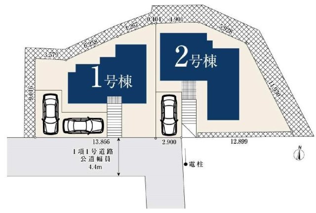 【横浜市泉区岡津町2061-4全2棟新築戸建て】★仲介手数料無料★の区画図