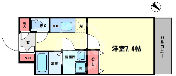 サムティ北梅田VESSELの間取り|サムティ北梅田VESSEL　開放感のある間取り