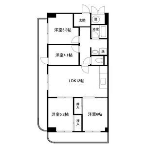 神戸市中央区御幸通４丁目の賃貸マンションの間取り