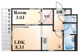 神戸市中央区日暮通５丁目の賃貸マンションの間取り