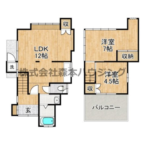 【間取り】 | 　寝屋川市菅相塚町11戸建貸家