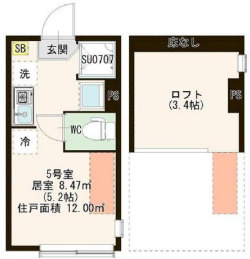 練馬区北町８丁目のアパートの間取り