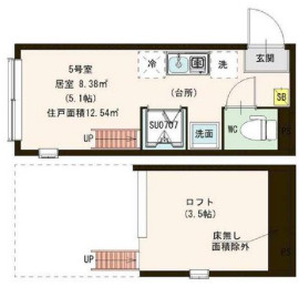 品川区東中延２丁目のアパートの間取り