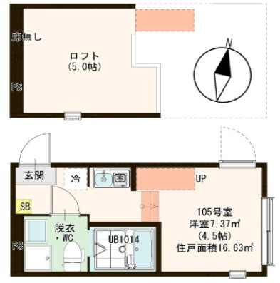 江戸川区北小岩６丁目のアパートの間取り