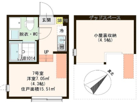 江戸川区宇喜田町のアパートの間取り