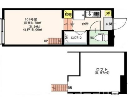 足立区千住柳町のアパートの間取り