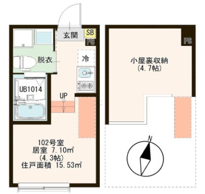 江戸川区北小岩７丁目のアパートの間取り