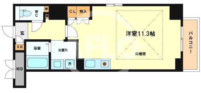 エルヴェ東天満　堀川小学校区の間取り|エルヴェ東天満　開放感のある間取り