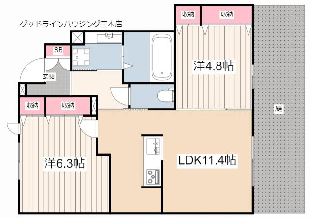 サニーコート加佐弐番館の間取り
